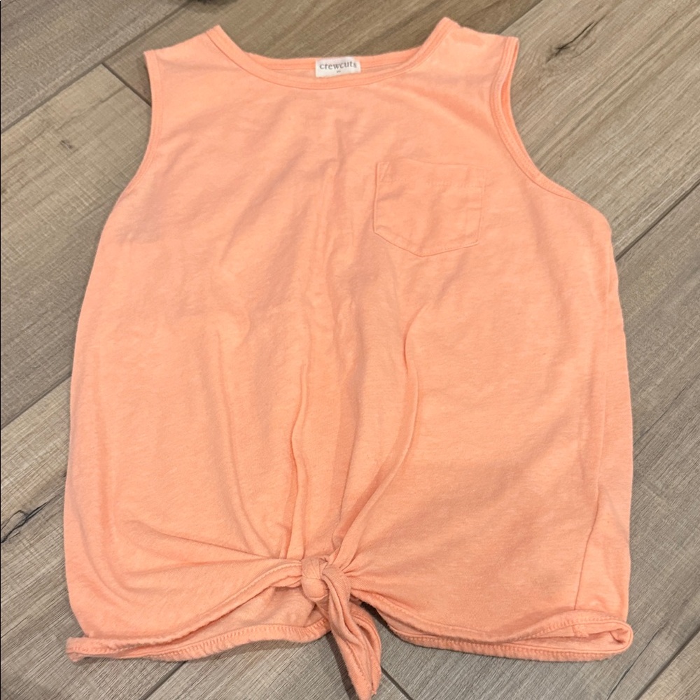 Crewcuts Peach Tie-Front Tank Top